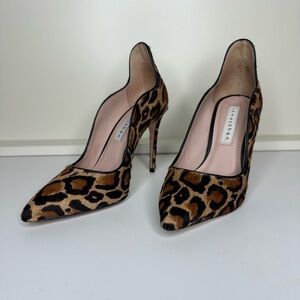 James Chan Leopard Print Anika Heels - Genuine Leather
